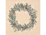 Paper Napkins -  Pack of 20 - Green Xmas Wreath