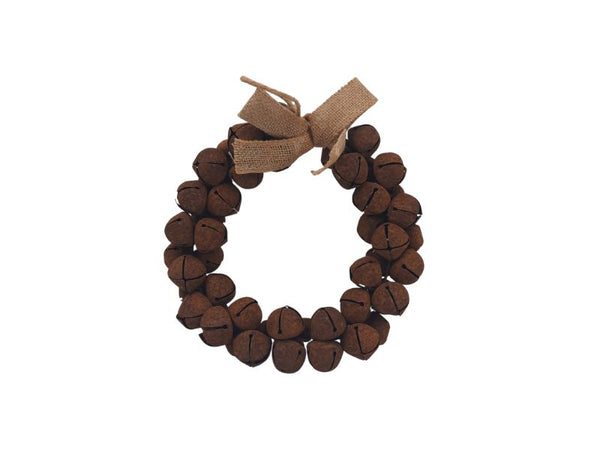 Wreath - Rusty Nut Bell - Bow - 24cm