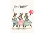 Greeting Card - Happy Birthday Rabbits