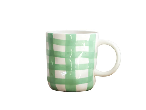 Mug - Mint Green Gingham - Noss & Co