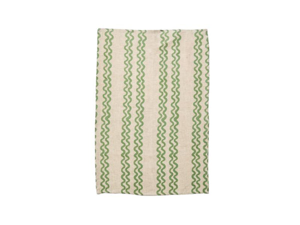 Tea Towel - Double Waves Green - Bonnie & Neil