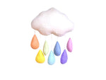 Cloud Nursery Mobile - Pastel Raindrops
