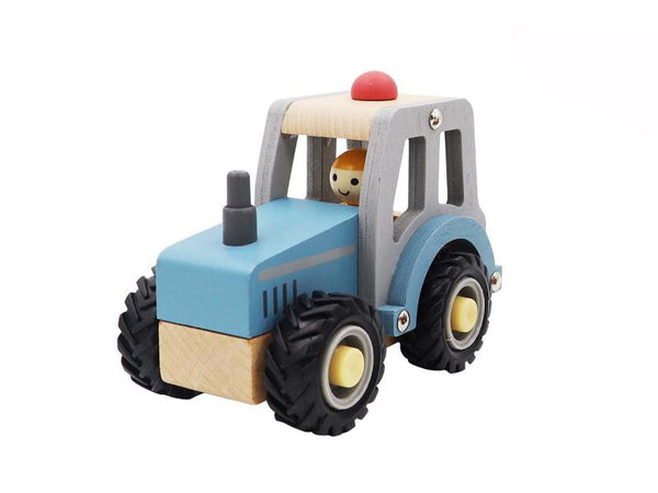 Tractor with Rubber Wheels - Blue