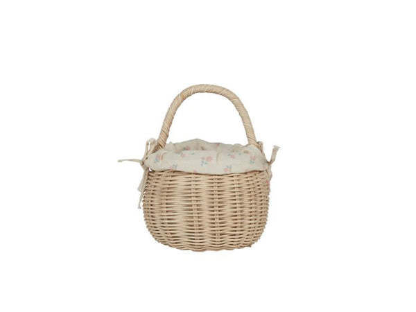 Rattan Berry Basket with Lining - Pansy - Olli Ella