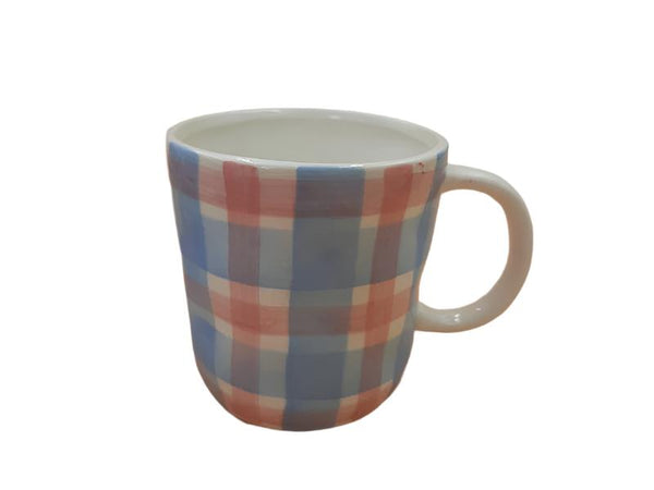 Mug - Cornflower Blue & Rose Pink Gingham - Noss & Co