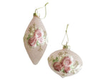 1 x Floral Applique Glass Bauble - Onion OR Teardrop