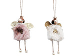 1 x Fluffy Angel Hanging Decoration - Pink OR White