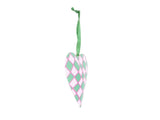 Joy Hand Painted Heart Tree Decoration - Pink & Green