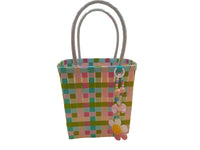 Otis Basket - Recycled Plastic - Pink/Aqua Handle