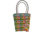 Otis Basket - Recycled Plastic - Pink/Aqua Handle
