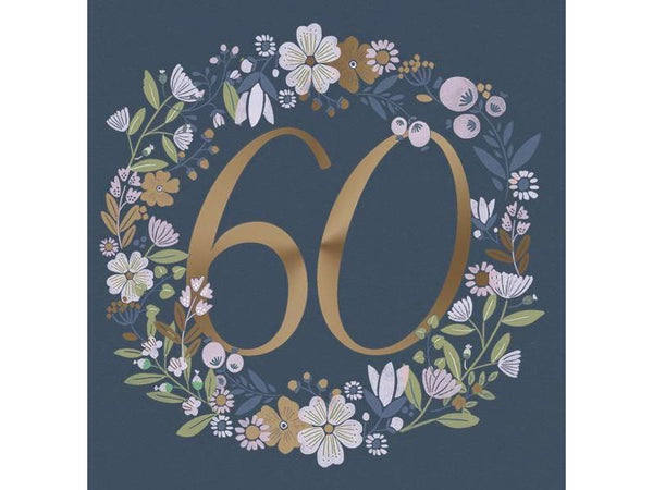 Greeting Foil Card - Sixty Floral