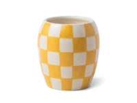 Candle - Golden Amber - Checkered - Yellow