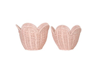 Rattan Lily Basket Set - Blush - Ollie Ella