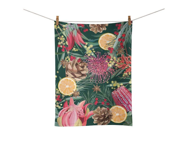 Tea Towel - Festive Florals