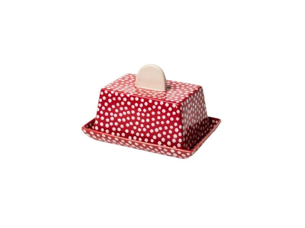 Chino Butter Dish - Red Spot - Jones & Co