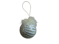 Bauble x 1 - Sequins & Feather - White or Coffee
