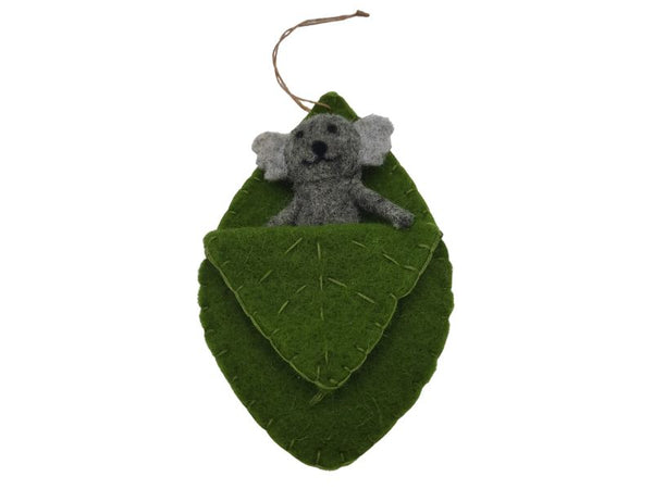 Koala in Leaf - Hanging Decoration
