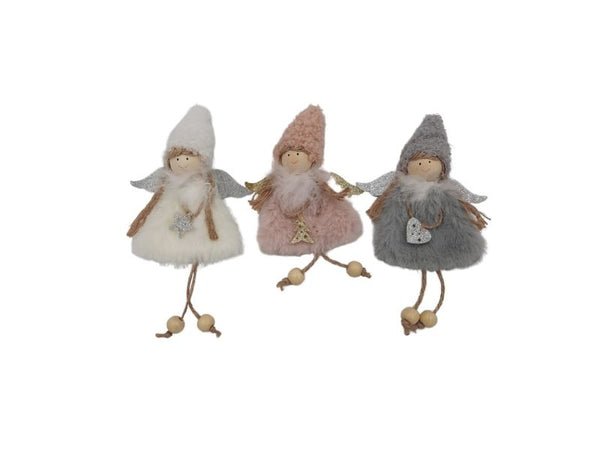 Fluffy Angel x 1 - White, Pink or Grey