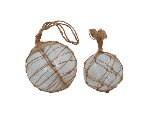 Bauble x 1 - Glass & Jute - Small OR Large