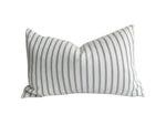 Cushion - Stonewashed French Linen - Black and White Striped