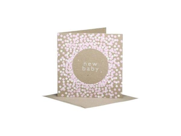 Greeting Card - Spotty Baby Pink
