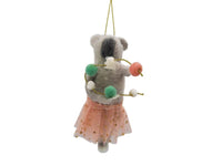 Hanging Koala Girl with Garland - Christmas Decoration
