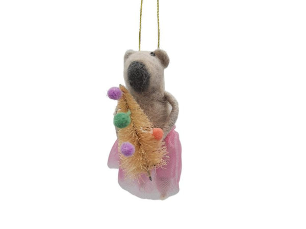 Hanging Koala Girl with Tree - Christmas Decoration
