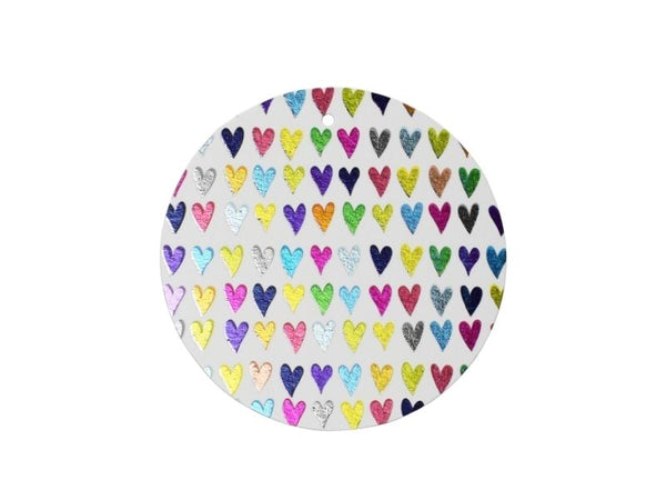 Gift Tag - Coloured Hearts