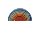 Wooden Rainbow Stacking Toy - Denim & Rust