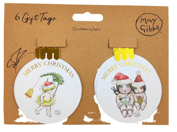 Gift Tags - Christmas Bauble - May Gibbs - Red - Pack of 6