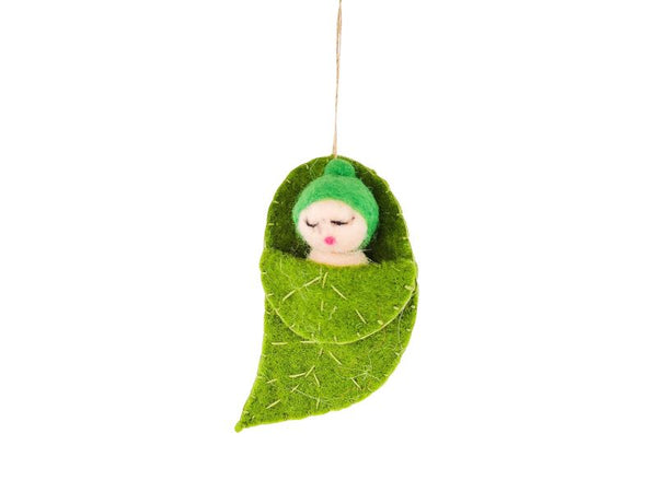 Hanging Decoration - Gumnut Baby in Leaf - May Gibbs