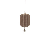 Hanging Paper Bell with Beads - Beige - Cylinder