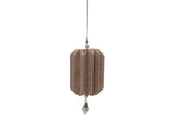 Hanging Paper Bells with Beads - Beige - Set of 4