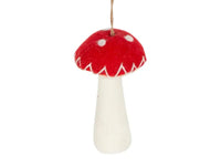 Rubin Felt Mushroom Ornament - Red